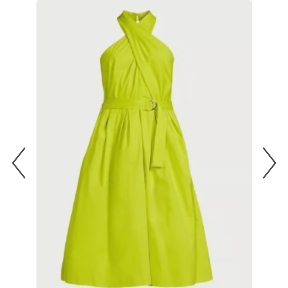 Scoop NYC Chartreuse Green Midi Dress